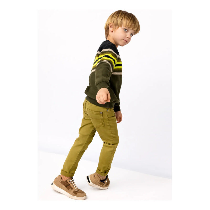 Pantalón Casual Para Niño Mod. 4539 Marca Mayoral® Verde Pesto Liso 9