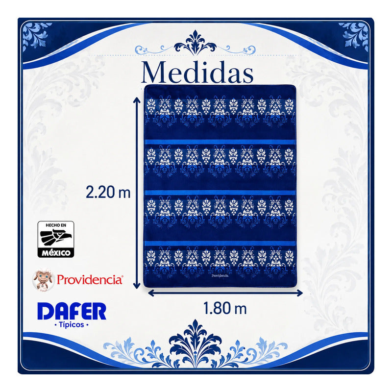 Cobertor Ligero Micrograbado 1.80x2.10m Providencia® Premium Aldana 1 Kg Azul