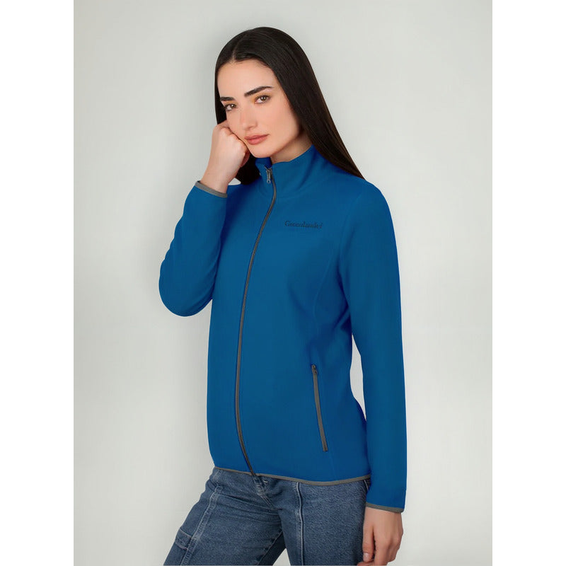 Sudadera Eco Fleece Para Mujer M.dw86-fce7597 Greenlander® G Azul Lisa