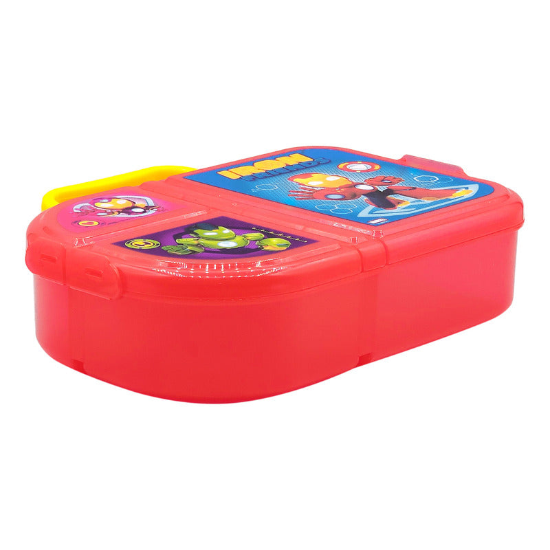 Lonchera Escolar Infantil 3 Divisiones Diseños Animados