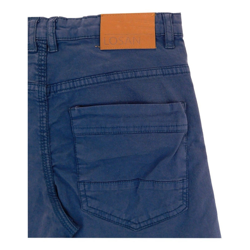 Bermuda En Tejido De Sarga Mod.813-9651aa Marca Losan®