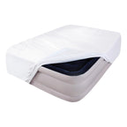 Protector De Colchón Microfibra Matrimonial Spring Air® Blanco Rayas Matrimonial