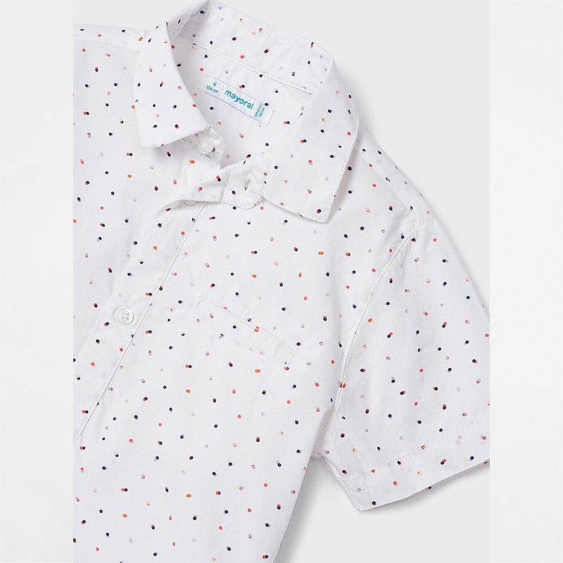Camisa Para Niño Mod.3163 Marca Mayoral® Blanco Puntos 3