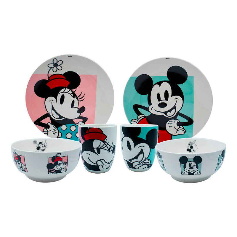Vajilla Coleccionable De Porcelana 12pz Diseños Animados