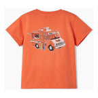 Playera Casual Comoda Para Niño Marca Mayoral® Coral Oscuro Skate Time 7 Estampa Localizada