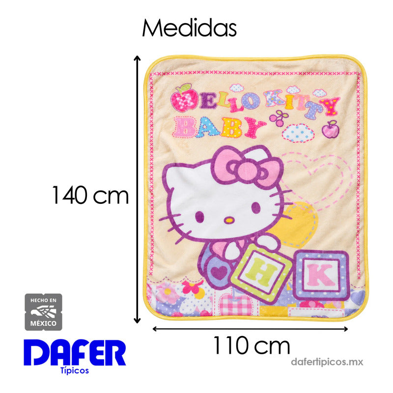Manta De Cuna Raschel 140x110cm Dibujosanimados Providencia® Hello Kitty 500 G Amarillo