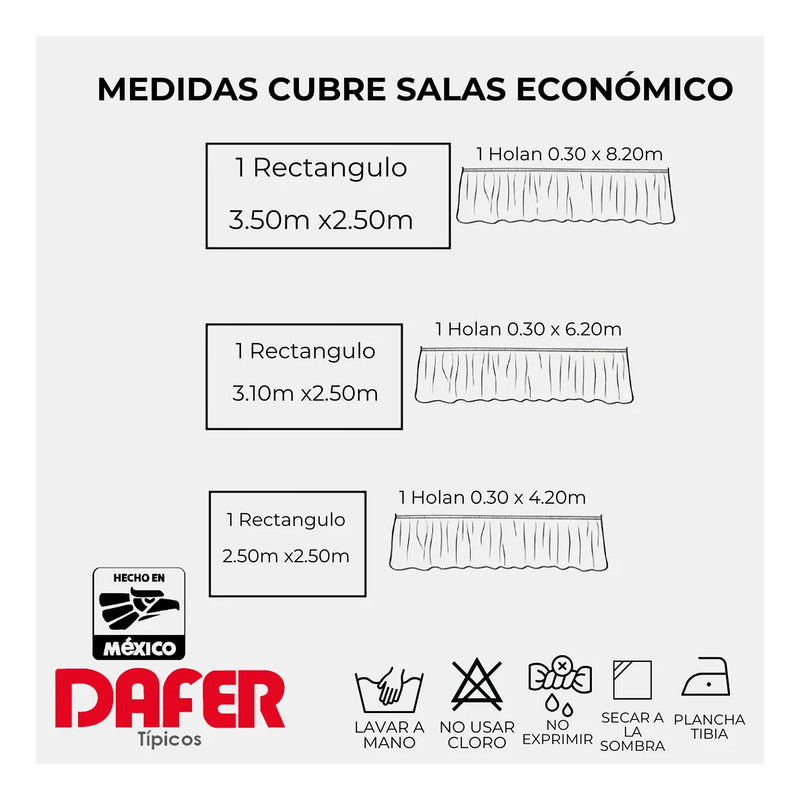 Cubresalas Económico Liso 3 Plazas Faldón Ajustable