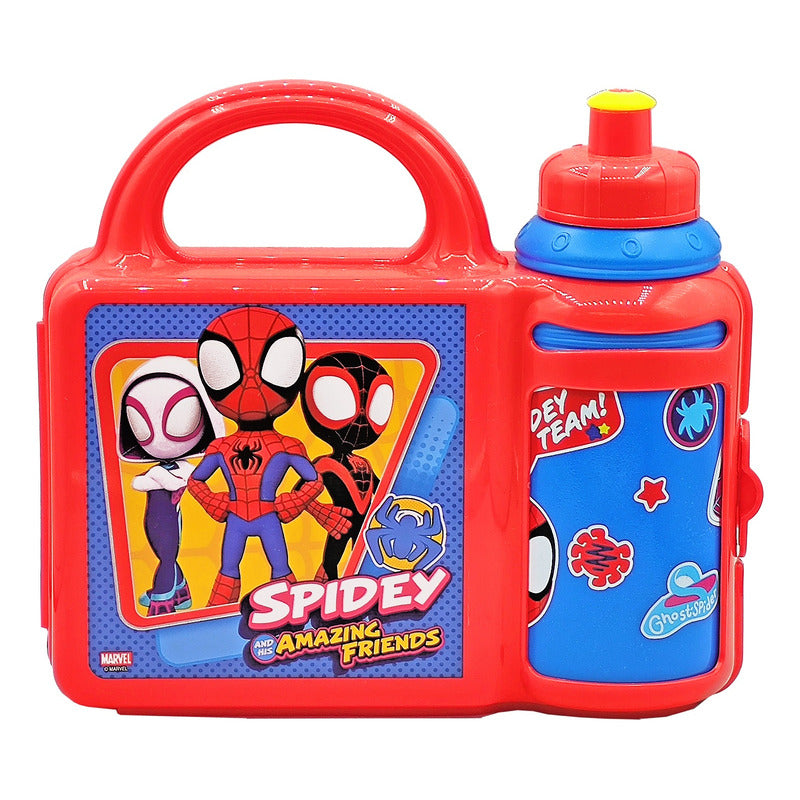 Lonchera Infantil De Plástico Con Botella Diseños Varios