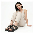 Sandalia Casual Para Mujer Mod.100237 Marca Flexi® Negro 24.5 Mx