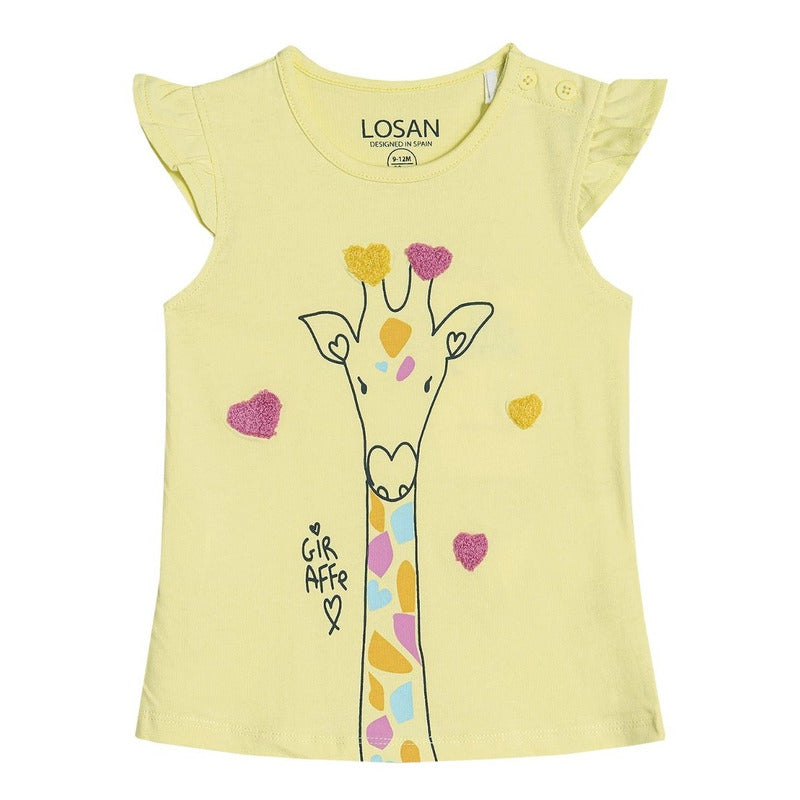 Blusa Para Niña Con Estampado Mod.2181201al Marca Losan®