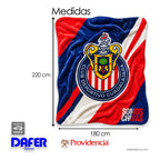 Cobertor Edredón De Borrega Matrimonial Providencia® Futbol Somos Chivas 1 Kg Multicolor