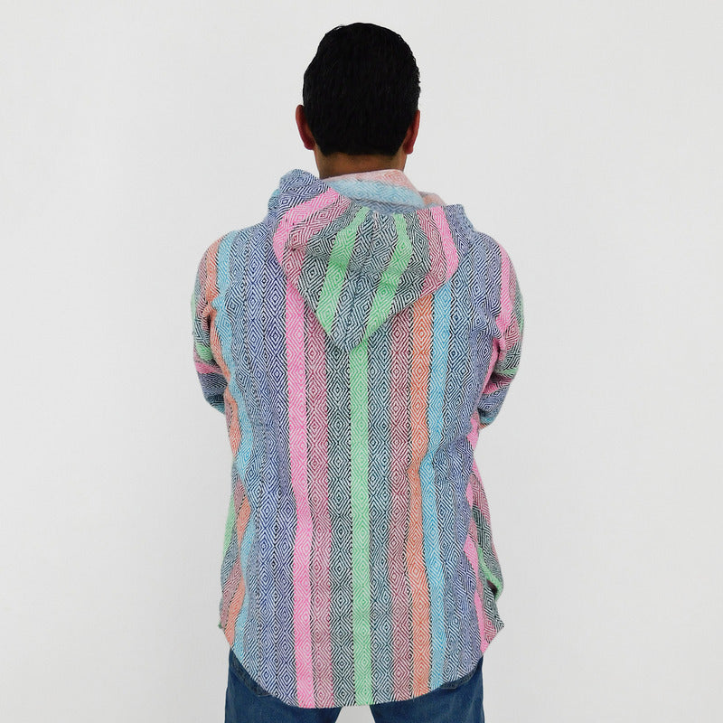 Suéter Poncho Canguro Artesanal Hoodie Acrilico Colores