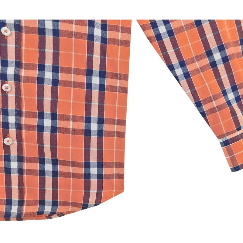 Camisa Regular Fit Cuadros Para Hombre Marca White Peak®