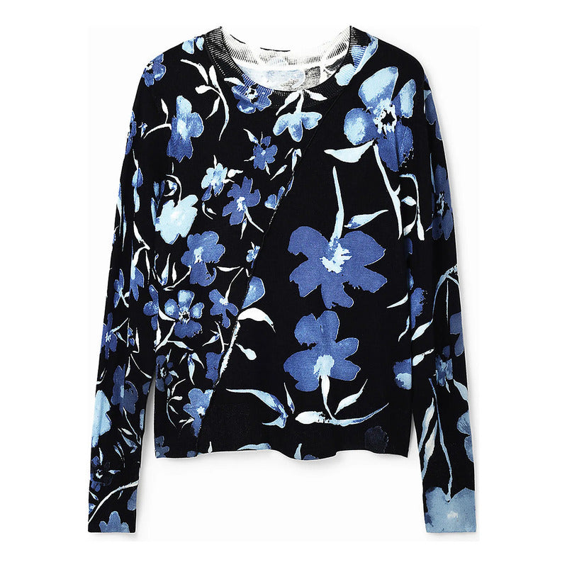 Suéter Ligero Para Mujer Mod. 24swjf16/2000 Desigual® Multicolor Floreado S