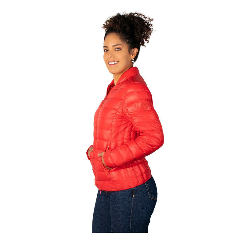Chamarra Capitonada Mod.dw86-pol7096 De Pluma Greenlander® Rojo Xg Lisa