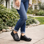 Zapato Mocasín Conford Para Mujer Mod.130210 Marca Flexi® Negro Perforado 25 Mx