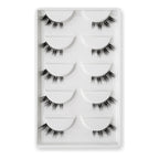 Pestañas Postizas En Tira 5 Pares Marca Kfer Valtierra® Negro Cutie C 1 Cm