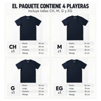 Playera Básica Hombre Paquete 4pz Azul Oscuro Marca Skannda® Azul Oscuro Lisa Paquete Playeras