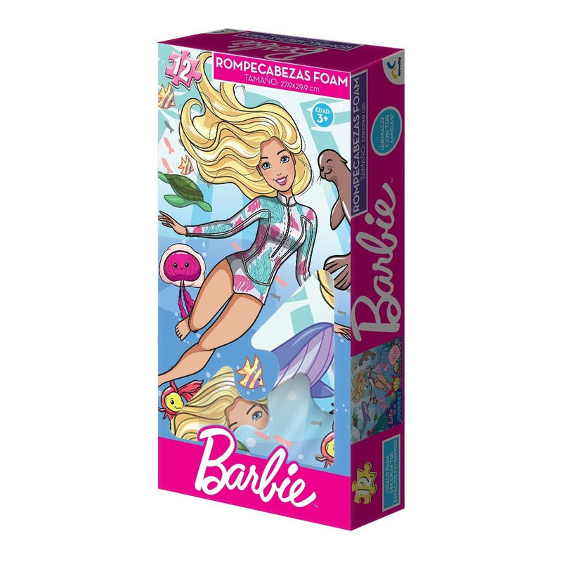 Rompecabezas Novelty Barbie Foam Caja Carton De 12 Piezas