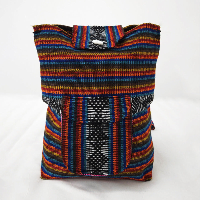 Mochila Artesanal Tejida Tipo Morral Con Bolsillo Frontal 10kg
