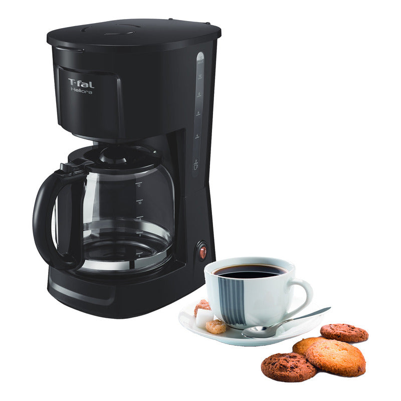 Cafetera De Filtro Heliora Grande, T-fal, Con Sistema Antigoteo Y Gran Capacidad Para 12 Tazas, Es Muy Fácil De Usar E Incluye Filtro Permanente Y Cuchara Medidora, Cm1408mx