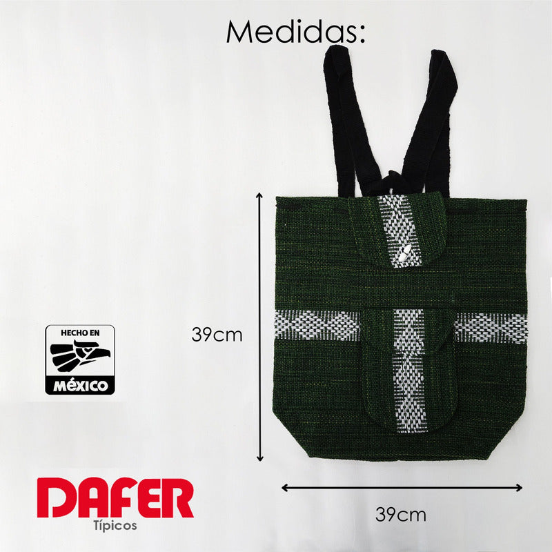 Mochila Artesanal Tejida Tipo Morral Con Bolsillo Frontal 10kg