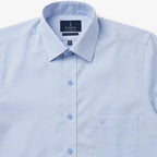 Camisa Para Hombre Con Cuello Ajustable 13062 Manchester® Celeste Lisa 14.5