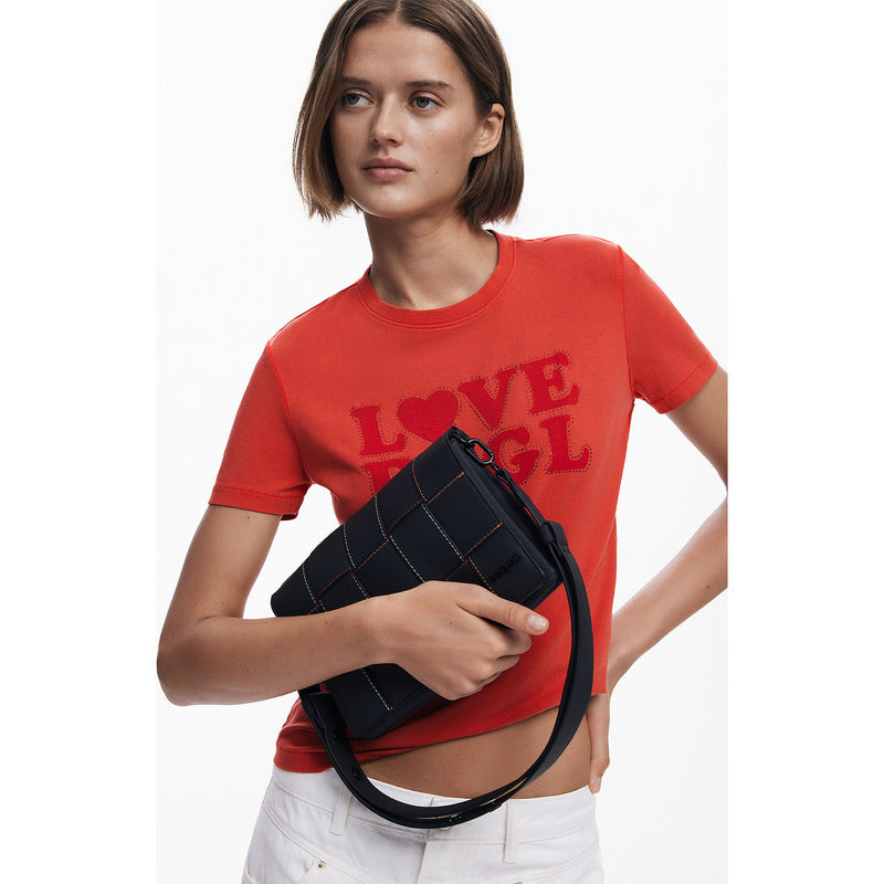 Bolso Trenzado Para Mujer Mod.25saxpar/2000 Marca Desigual® Negro Trenzado Níquel