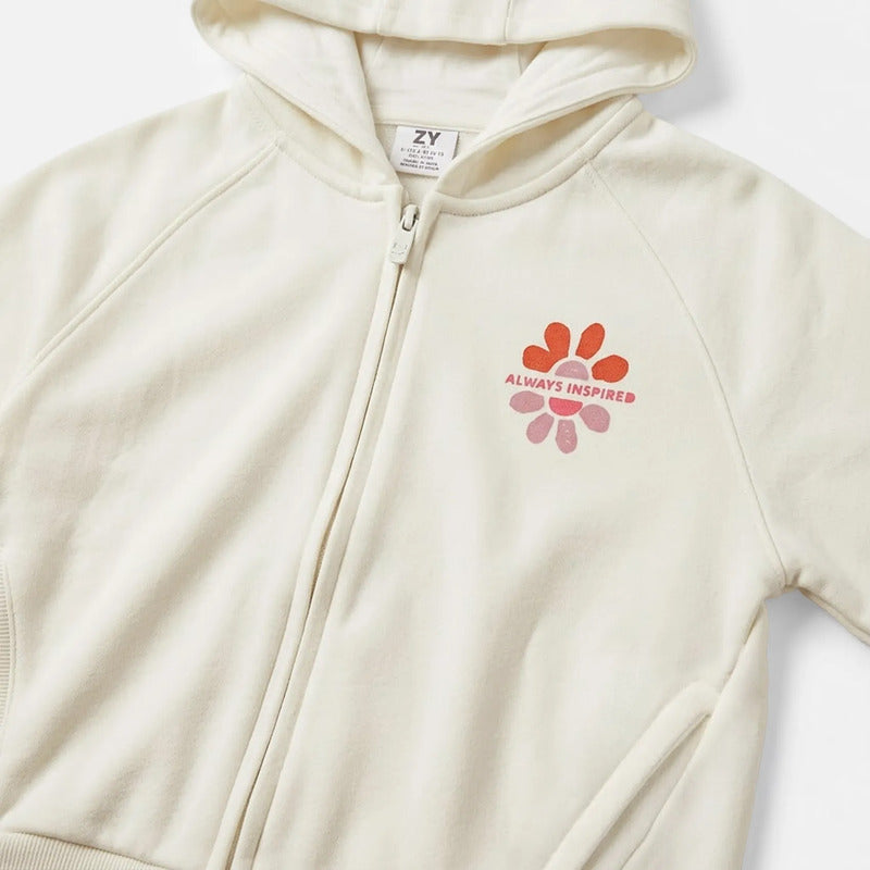Sudadera Casual Para Niña Mod. Zkkgap0201 Marca Zippy® 4-5 Años Hueso Lisa