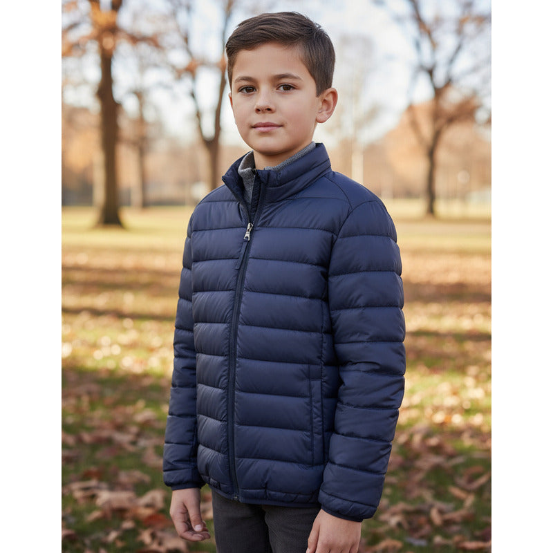 Chamarra Capitonada Para Niño Mod. Bw83-pol8884 Greenlander® Azul Oscuro G Lisa
