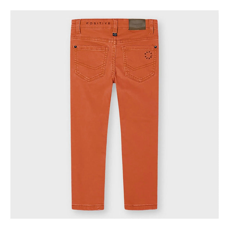 Pantalon Slim Fit Para Niño Mod.4559 Marca Mayoral® Naranja Liso 9 Años