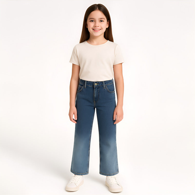Pantalón Tejano De Niña Mod.7547 Marca Mayoral® Azul Marino Liso 10