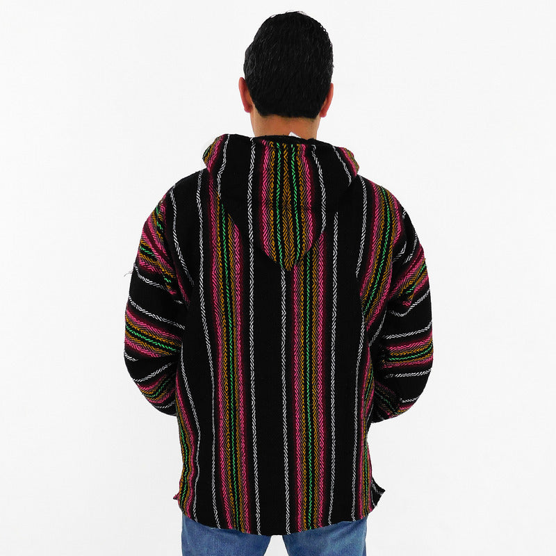 Suéter Poncho Canguro Artesanal Hoodie Acrilico Colores