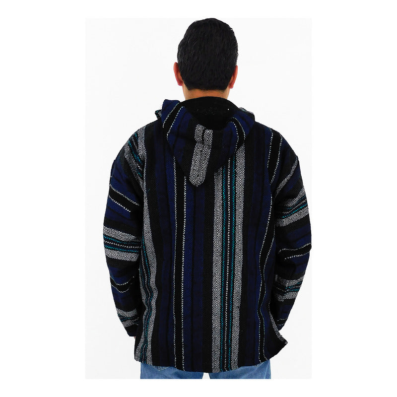 Suéter Poncho Canguro Artesanal Hoodie Acrilico Colores