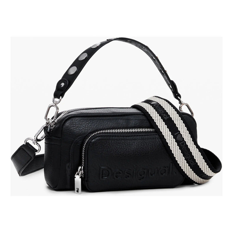 Bolsa Crossbody Multibolsillo Mod.24waxp33/2000 Desigual® Negro Lisa Níquel