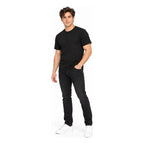 Playera Básica Para Hombre Paquete 4pz Negro Marca Skannda® Negro Lisa Paquete Playeras