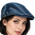 Boina Gorra Casual Retro Para Mujer Atemporal Multicolor Ch Rayas