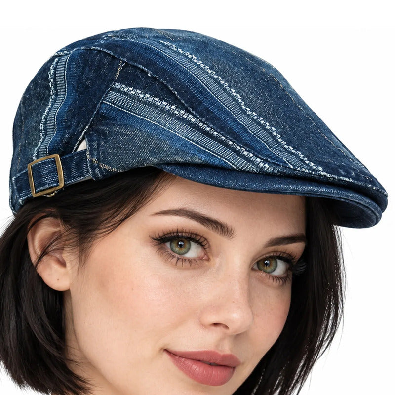 Boina Gorra Casual Retro Para Mujer Atemporal Multicolor Ch Rayas