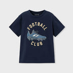Playera Casual Para Niño Mod.3072 Marca Mayoral® Marino Football 8 Años Lisa
