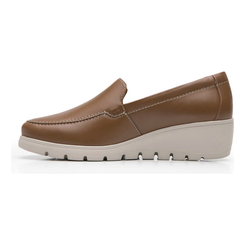 Zapato Slip On Casual Para Mujer Mod.104806 Marca Flexi® Marrón Claro Lisa 25,5 Mx