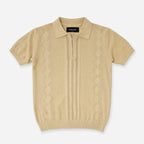 Playera Polo De Punto Para Hombre Mkhc0053 Marca Makn&co® Beige G Lisa