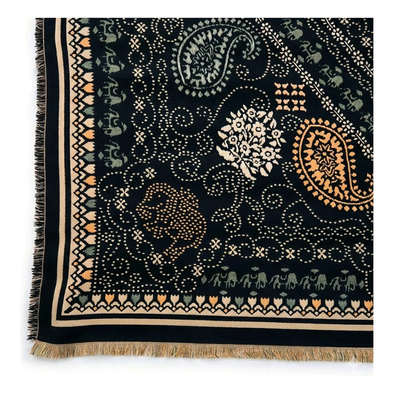 Chalina Chal Elegante Suave Para Mujer 130x130cm Multiusos Marino Figuras Unitalla