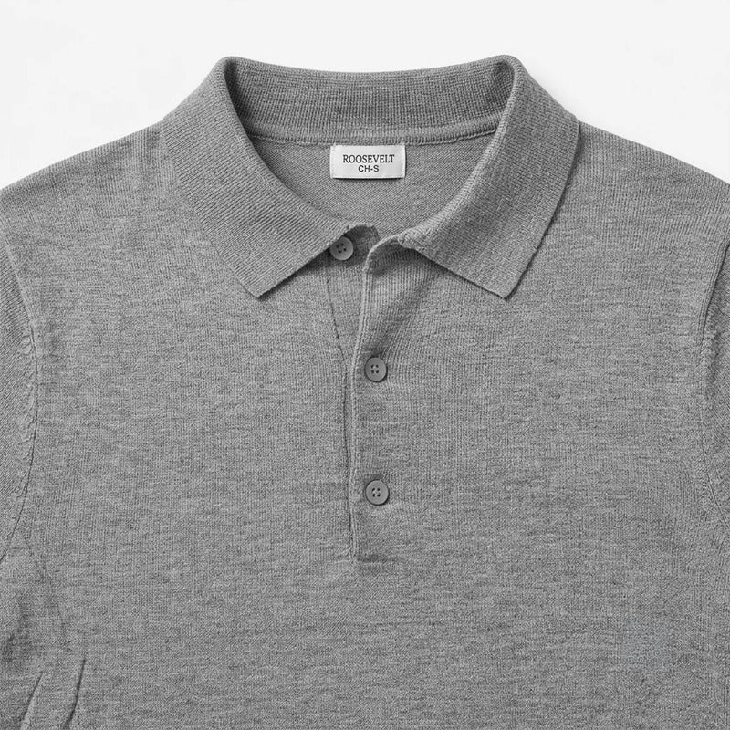 Playera Polo Para Hombre Mod. Om2502 Marca Roosevelt® Gris Ch Lisa