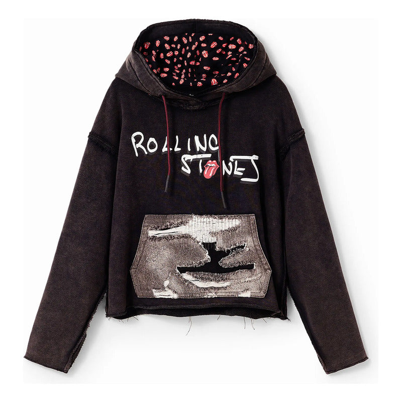 Sudadera The Rolling Stones Oversize 23wwsk58/2000 Desigual® S Negro The Rolling Stones