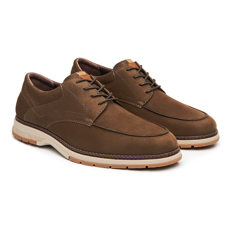 Zapato Derby Para Hombre Mod.420004 Marca Flexi® Marrón Oscuro Lisa 27,5 Mx