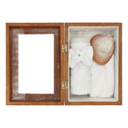Set Para Bautizo Vela+concha+toalla+caja De Madera