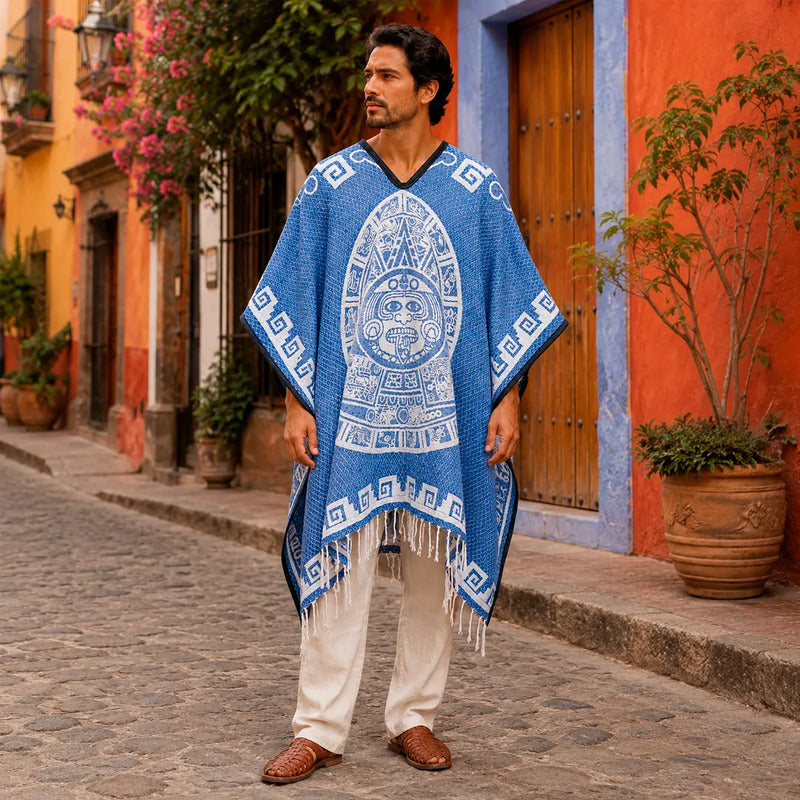 Jorongo Gaban Artesanal Mexicano Colores Calendario Lavanda Calendario Xg