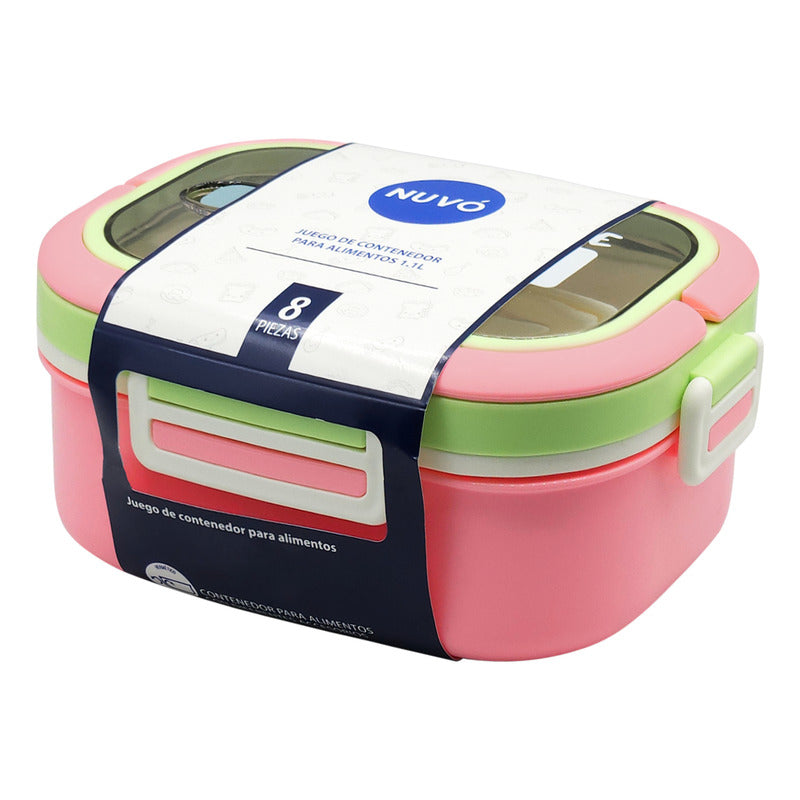 Contenedor De Alimentos Con Cubiertos Hermético Multicolor / 2415-4648