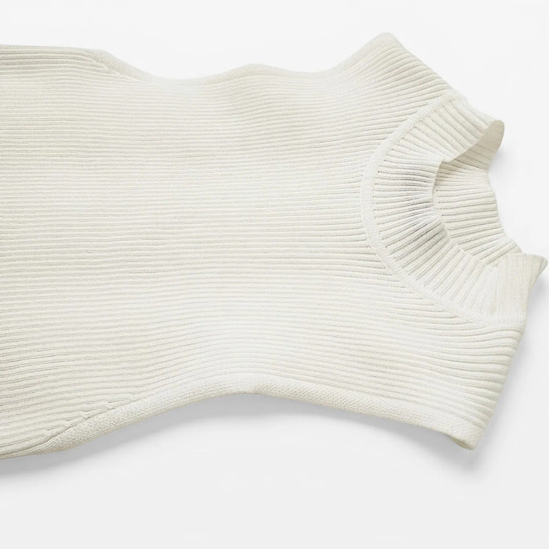 Blusa Cuello Alto Casual Para Mujer O43200 Marca Bobois® Beige Lisa M