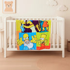 Cobertor Edredón Cunero Para Bebé 1.10mx1.40m Providencia® Diseño De La Tela Los Simpsons Multicolor